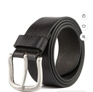 Men's Black 100% Leather Belt Size XL